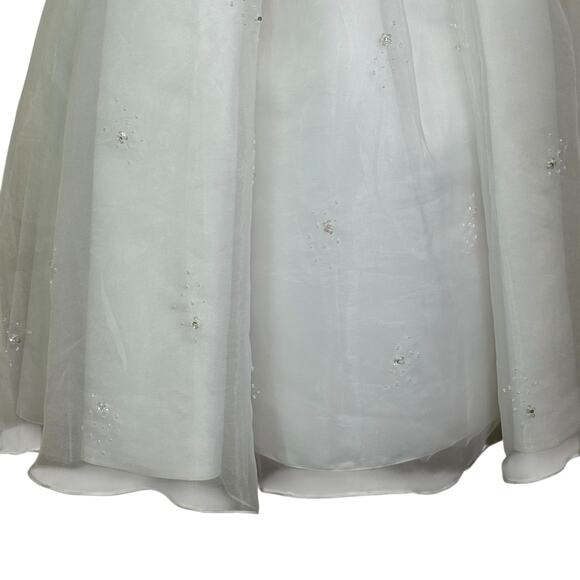 Vivian Nicole Size 6 White Tulle Bling Flower Girl First Communion Dress - Picture 4 of 10
